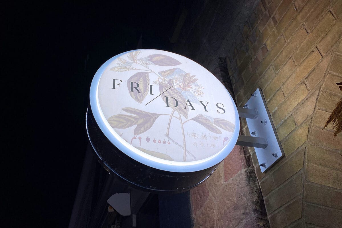 Fridays Lit Blade Sign