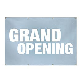 Grand opening vinyl banner